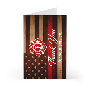 IAFF Thin Red Line Thank You For Your Service Greeting Cards (7 pcs)