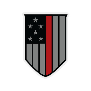 Firefighter Thin Red Line Shield Shape-Cut Stickers