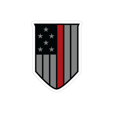 Firefighter Thin Red Line Shield Shape-Cut Outdoor Stickers