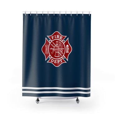 Firefighter Maltese Cross Shower Curtains - firestationstore.com - Home Decor
