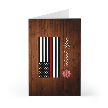Firefighter Thin Red Line Thank You Greeting Cards (7 pcs)