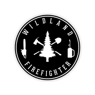 Wildland Firefighter Round Shape Cut Stickers