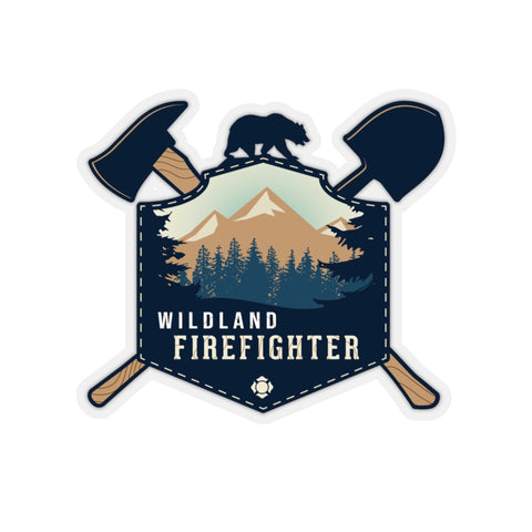 Wildland Firefighter Shape Cut Stickers - firestationstore.com