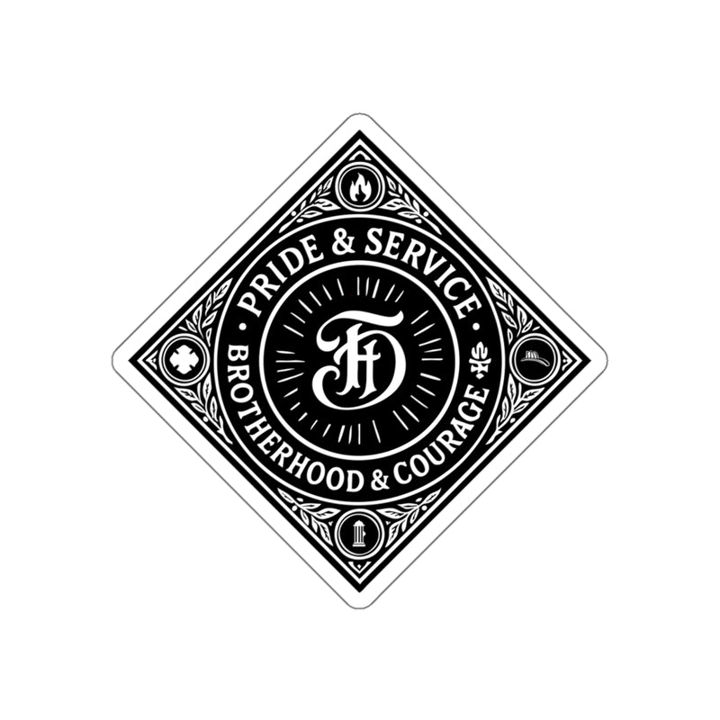 FD Diamond Pride & Service  Die-Cut Sticker — Brotherhood & Courage Emblem