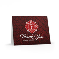 IAFF Maltese Cross Thank You For Your Service Greeting Cards (8, 16, and 24 pcs)