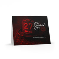 Firefighter Helmet -Thank You for Your Support Greeting Card (8, 16, and 24pcs)