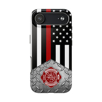 Volunteer Firefighter Diamond Plate and Thin Red Line Tough Phone Cases - firestationstore.com