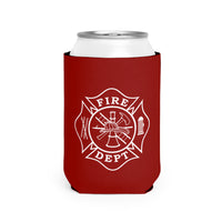 Firefighter Maltese Cross Can Cooler Sleeve, Red Insulated Beverage Holder