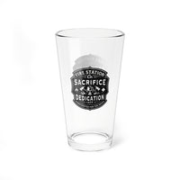 Fire Station (Sacrifice • Dedication) Mixing Glass BW – 16oz Beer & Cocktail Glass