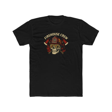 Firehouse Crew Skull T-Shirt | Unisex Cotton Tee for Firefighters