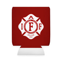 IAFF Firefighter Can Cooler Sleeve, Red Insulated Beverage Holder