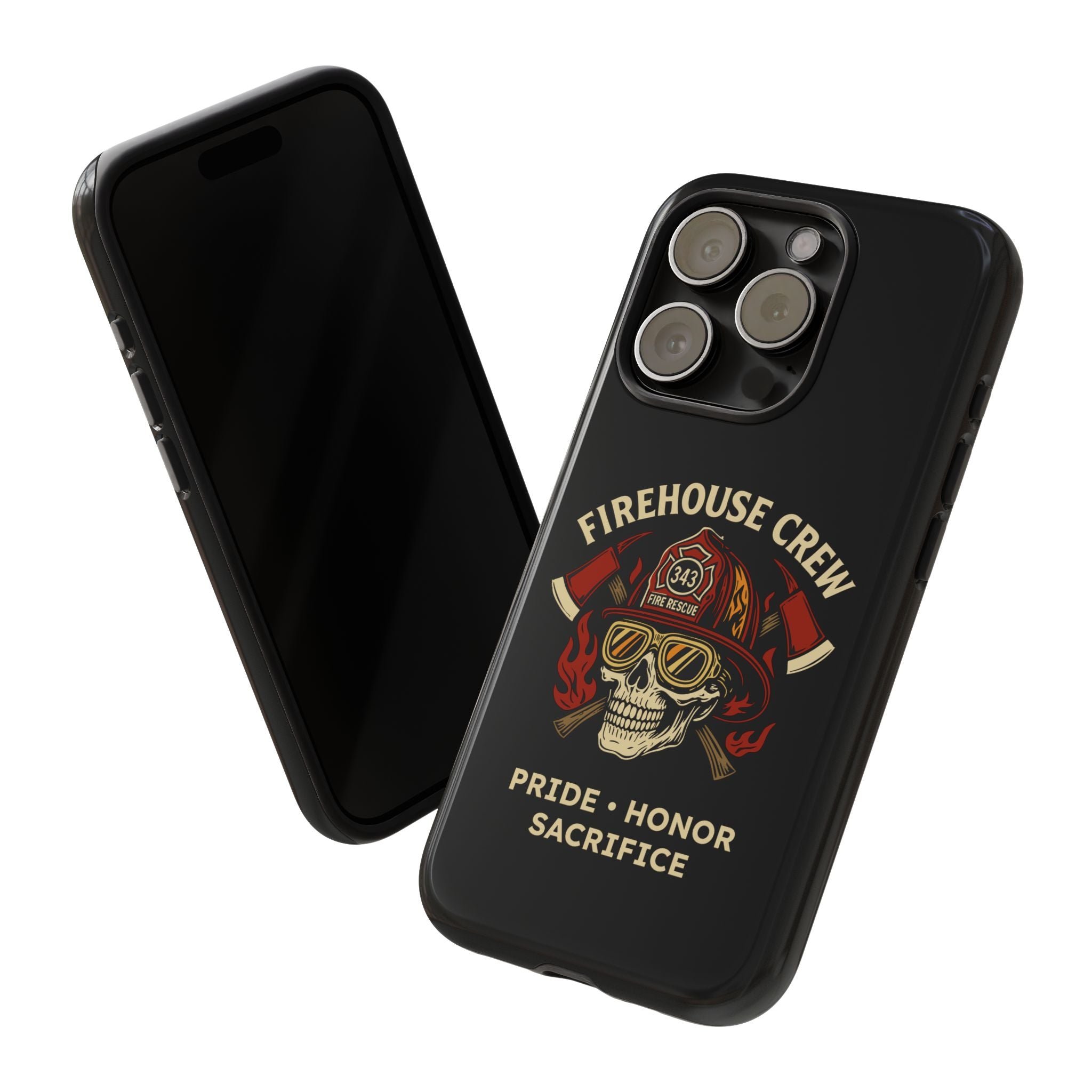 Firefighter Firehouse Crew, Skull Design, Phone Case Cover - firestationstore.com