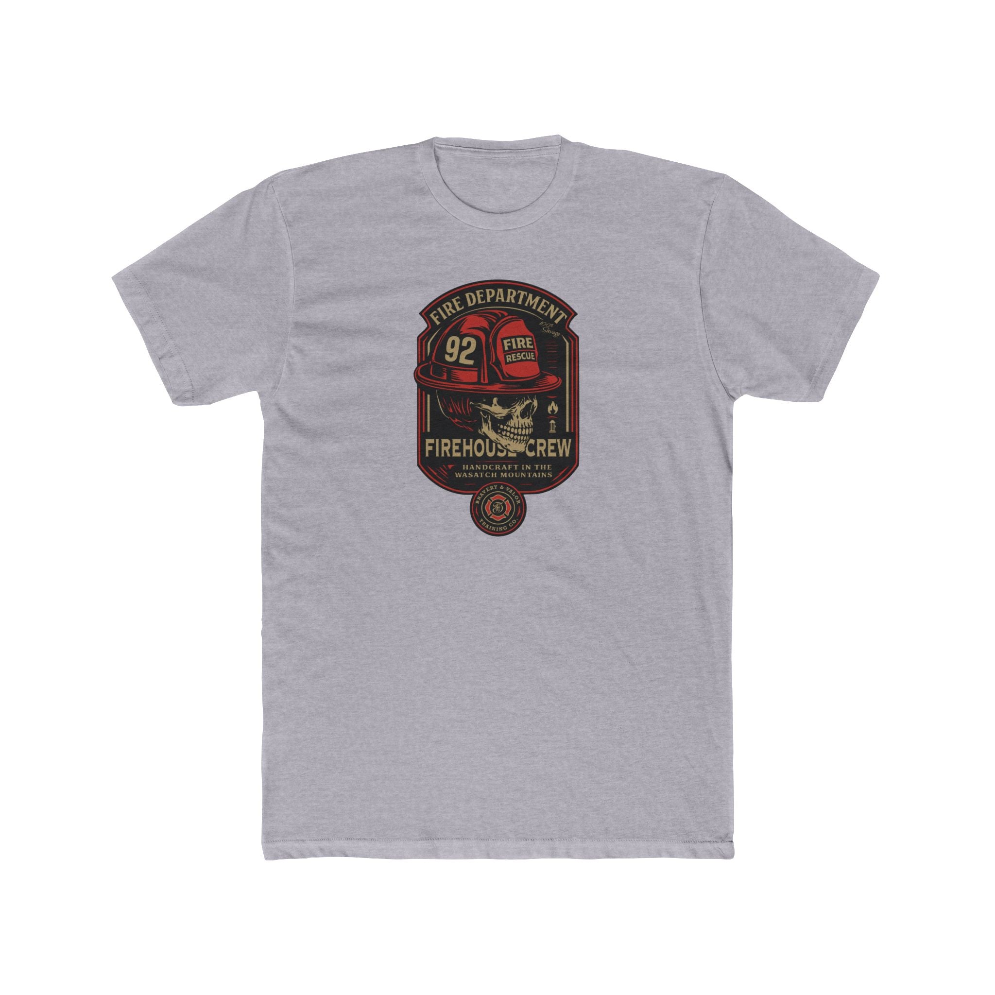 Firehouse Crew Tee – Vintage Fire Department Badge T‑Shirt