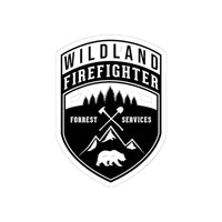 Wildland Firefighter (Forest Service) Patch Shape Cut Stickers