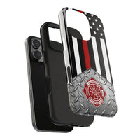 Volunteer Firefighter Maltese Cross & Thin Red Line Tough Phone Cases - firestationstore.com