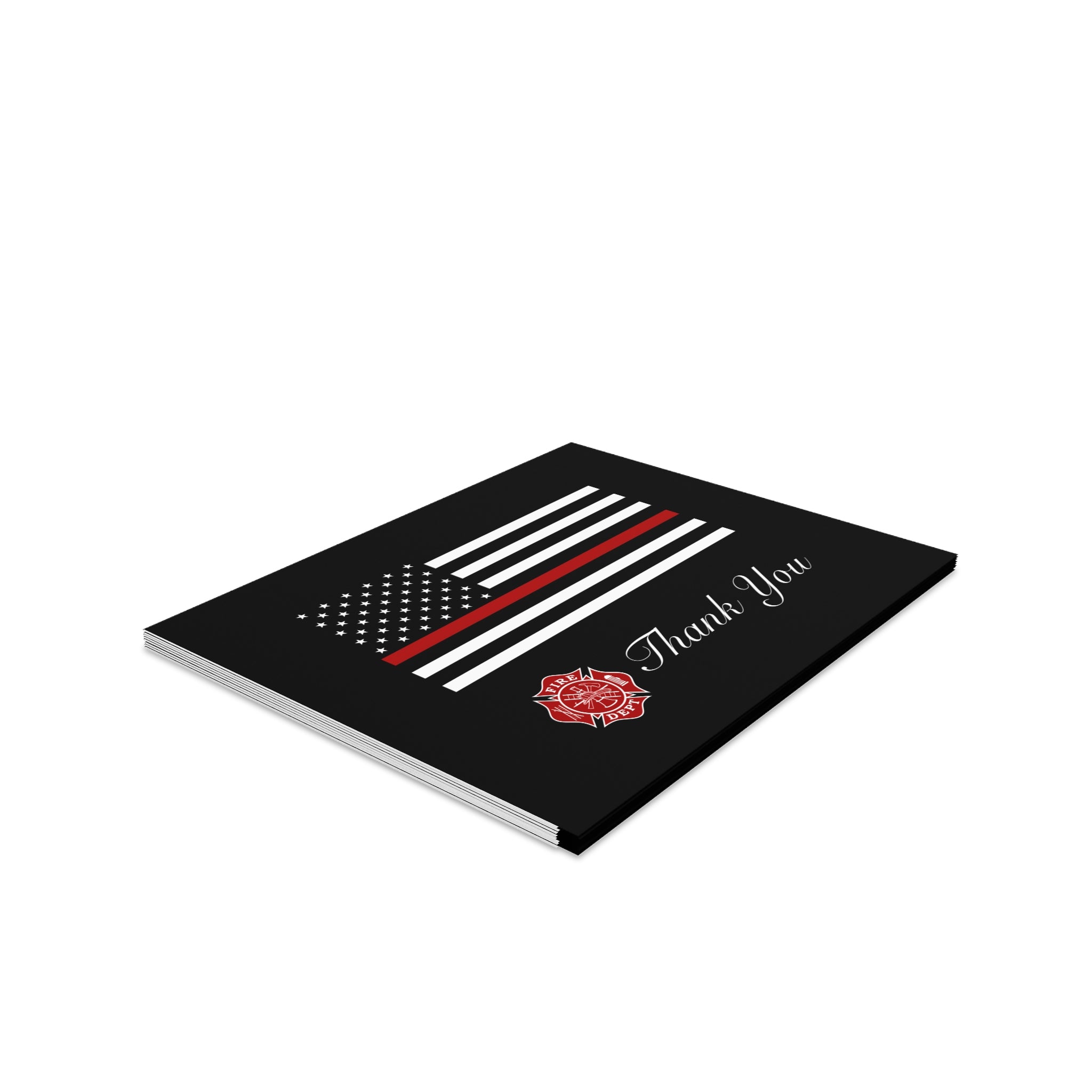 Firefighter Thin Red Line Thank You Postcards (8, 16, and 24 pcs)