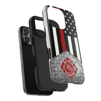 Firefighter Diamond Plate and  Thin Red Line Tough Phone Cases - firestationstore.com