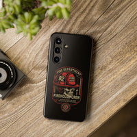 Vintage Fire Department Skull Tough Phone Case — Firehouse Crew Rescue Protective Case