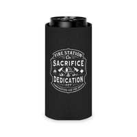 Fire Station 'Sacrifice & Dedication' BW Koozie Can Cooler