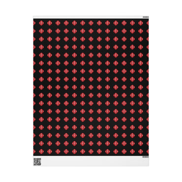 IAFF Maltese Cross Wrapping Paper Roll - BLK - Red & White Fire Department Gift Wrap