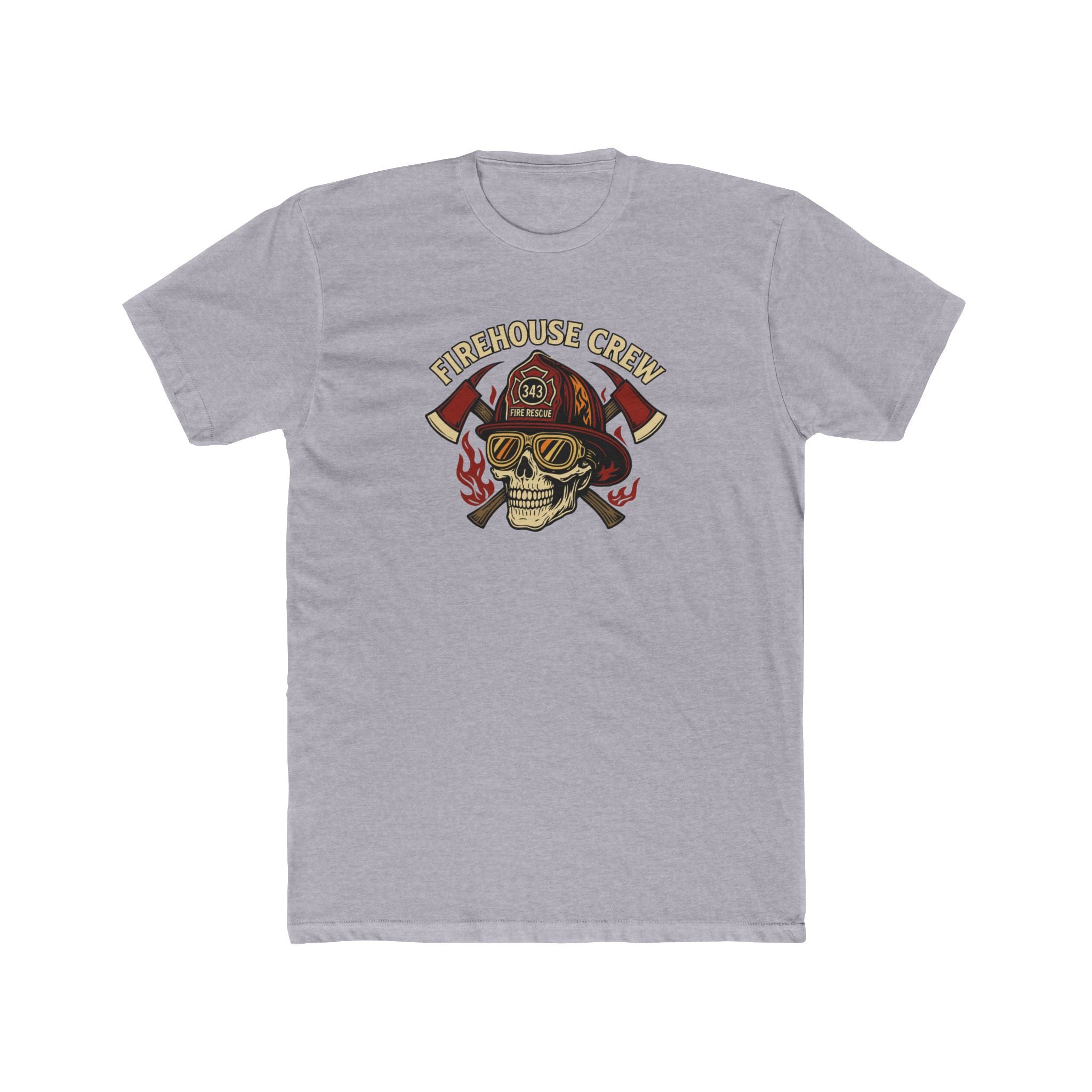 Firehouse Crew Skull T-Shirt | Unisex Cotton Tee for Firefighters