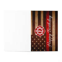 IAFF Thin Red Line Happy Birthday Thank You For Your Service Greeting Cards (7 pcs)