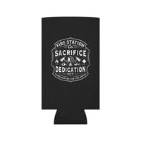 Fire Station 'Sacrifice & Dedication' BW Koozie Can Cooler