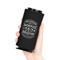 Fire Station 'Sacrifice & Dedication' BW Koozie Can Cooler