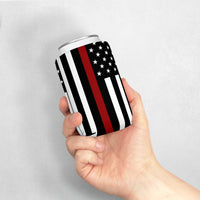 Firefighter Thin Red Line Can Cooler Sleeve, Insulated Beverage Holder