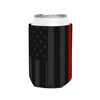 Firefighter Thin Red Line Can Cooler Sleeve, Insulated Beverage Holder