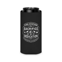 Fire Station 'Sacrifice & Dedication' BW Koozie Can Cooler