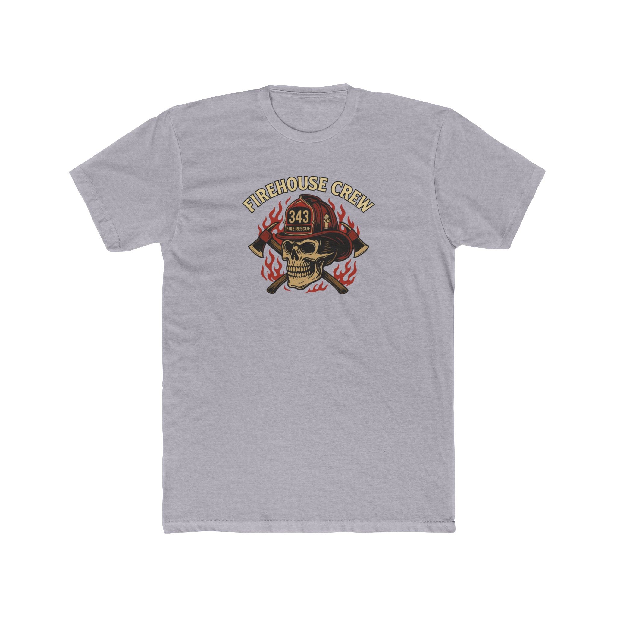Firehouse Crew Skull T-Shirt V2 | Cotton Tee for Firefighters