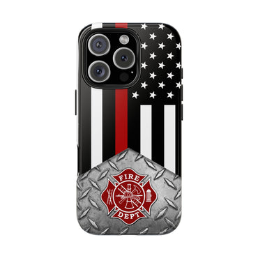Firefighter Diamond Plate and  Thin Red Line Tough Phone Cases