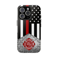 Firefighter Diamond Plate and  Thin Red Line Tough Phone Cases - firestationstore.com