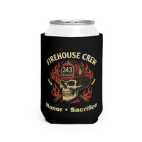 Fire House Crew Helmet V2 - Honor & Sacrifice Can Cooler Sleeve, Insulated Beverage Holder