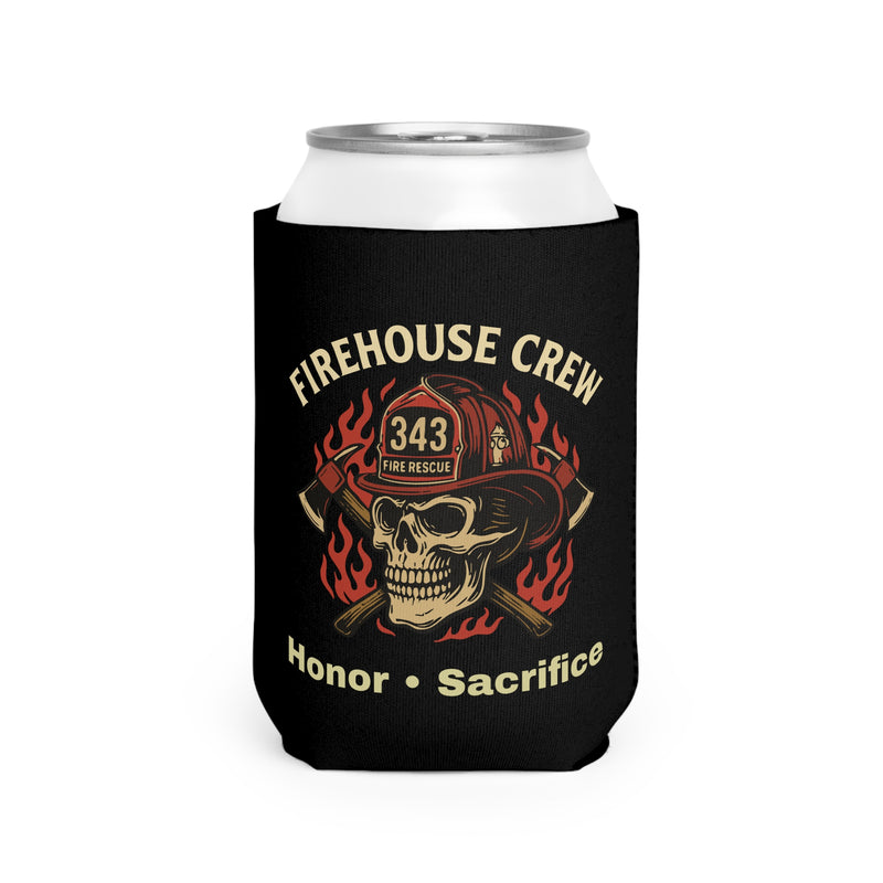 Fire House Crew Helmet V2 - Honor & Sacrifice Can Cooler Sleeve, Insulated Beverage Holder
