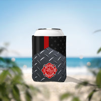 Firefighter Thin Red Line Can Cooler Sleeve, Insulated Beverage Holder