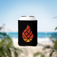 Stained-Glass Flame Firefighter, Black Insulated Beverage Holder