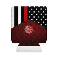 Firefighter Thin Red Line Can Cooler Sleeve, Insulated Beverage Holder