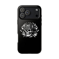 Firehouse Crew Skull White Tough Phone Case - firestationstore.com