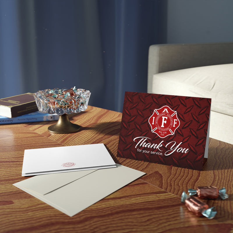 IAFF Maltese Cross Thank You For Your Service Greeting Cards (8, 16, and 24 pcs) - firestationstore.com