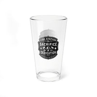 Fire Station (Sacrifice • Dedication) Mixing Glass BW – 16oz Beer & Cocktail Glass