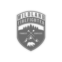 Wildland Firefighter (Forest Service) Patch Shape Cut Stickers