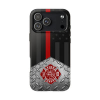 Firefighter Diamond Plate and  Thin Red Line Tough Phone Cases - firestationstore.com