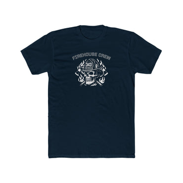 Firehouse Crew Skull T-Shirt White | Cotton Tee for Firefighters