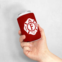 IAFF Firefighter Can Cooler Sleeve, Red Insulated Beverage Holder