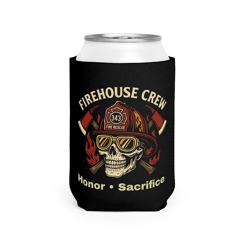Fire House Crew Helmet - Honor & Sacrifice Can Cooler Sleeve, Insulated Beverage Holder
