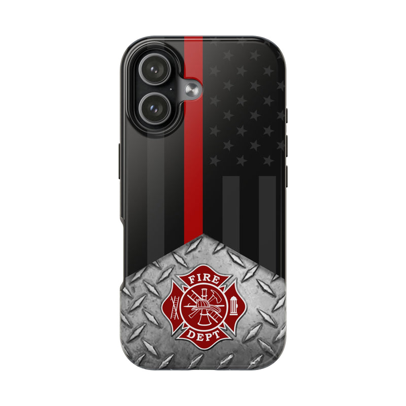Firefighter Diamond Plate and  Thin Red Line Tough Phone Cases - firestationstore.com