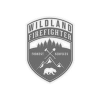 Wildland Firefighter (Forest Service) Patch Shape Cut Stickers