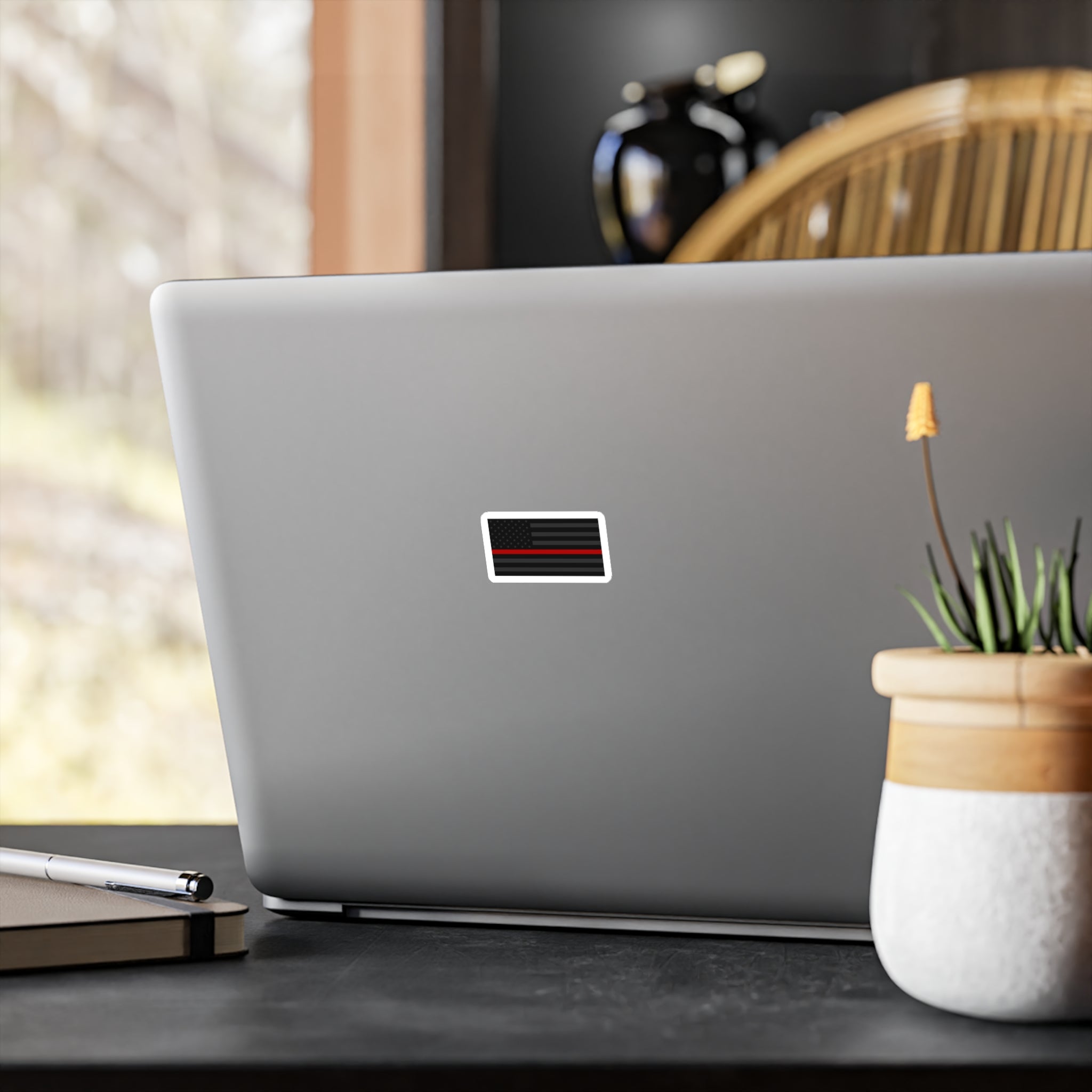 Firefighter Thin Red Line - Shape Cut Stickers Support Decal - firestationstore.com